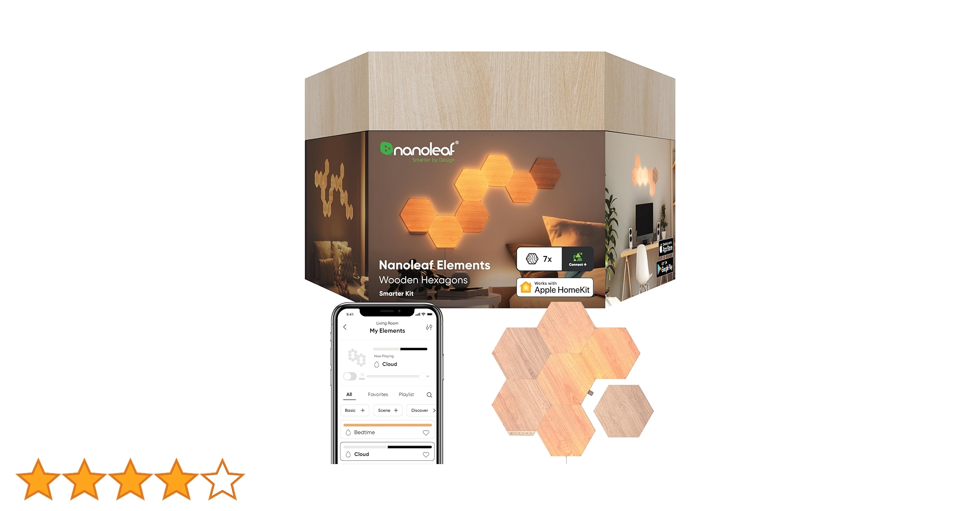 Nanoleaf Elements 六角形ライト Amazon.co.jp : Nanoleaf Elements ウッドルック スマート